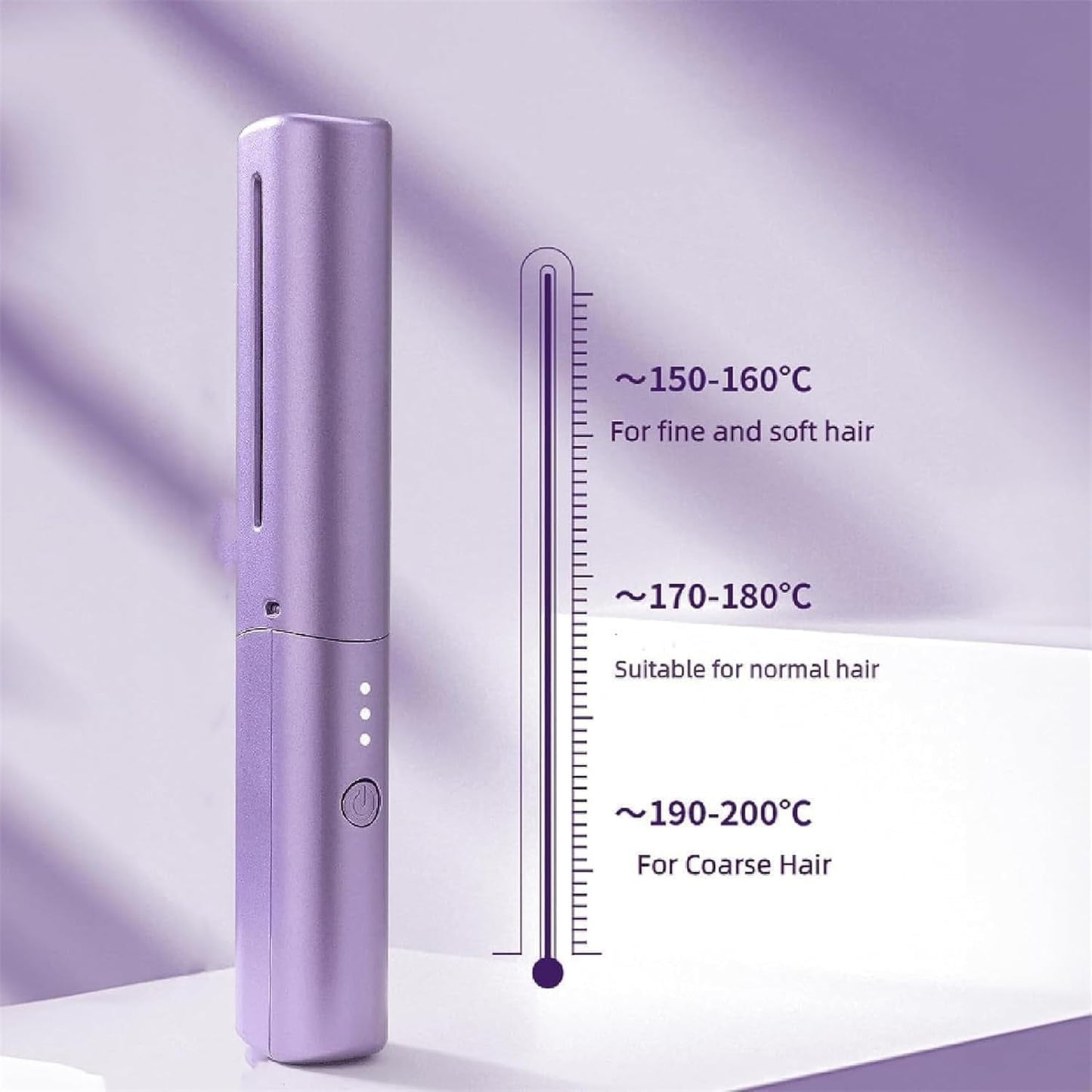 2025 Latest Hairdressing Comb, Proximityk Hairdressing Comb, 3 Temperature Adjustments Travel Flat Iron, Rechargeable Mini Hair Straightener, Styling Combs (Purple)