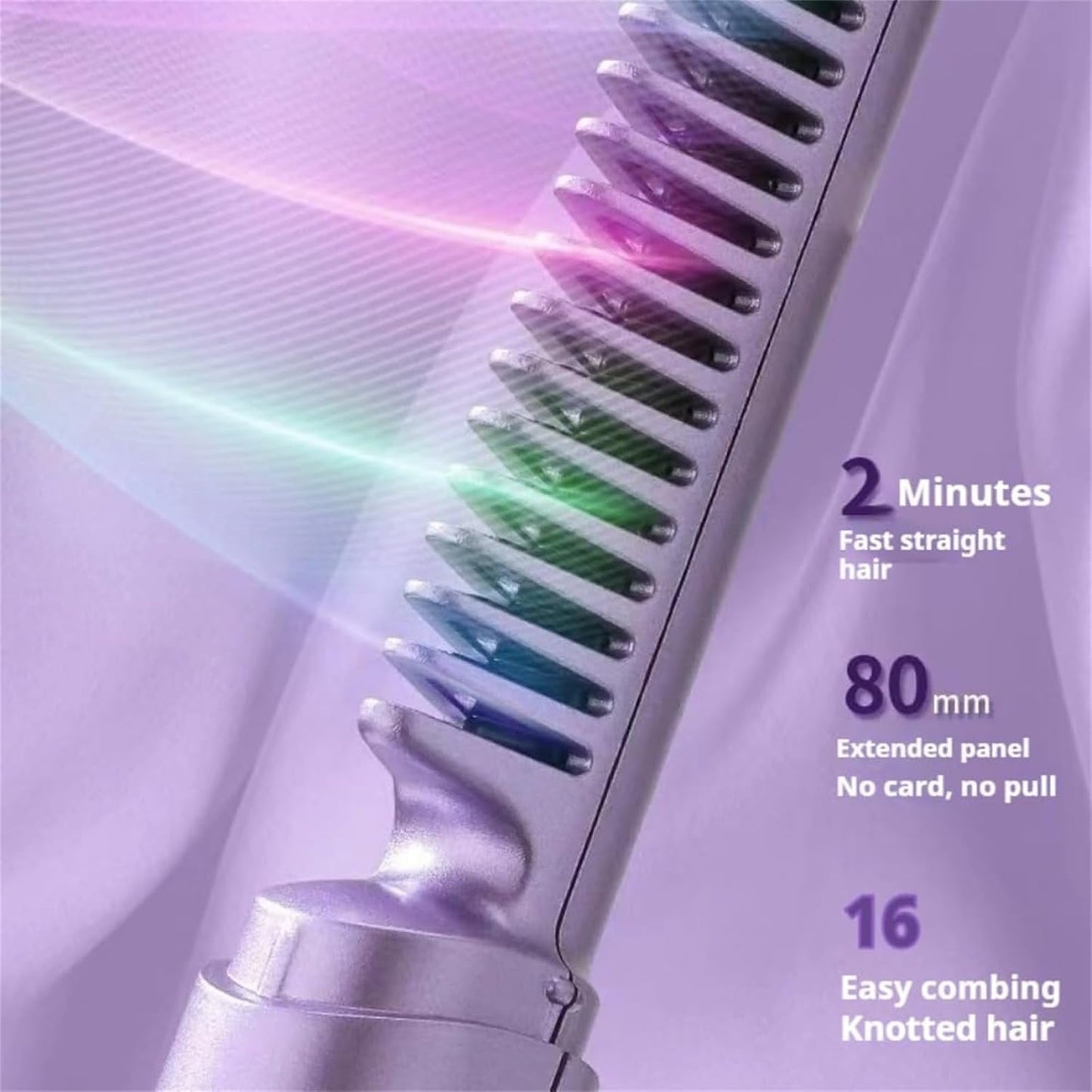2025 Latest Hairdressing Comb, Proximityk Hairdressing Comb, 3 Temperature Adjustments Travel Flat Iron, Rechargeable Mini Hair Straightener, Styling Combs (Purple)