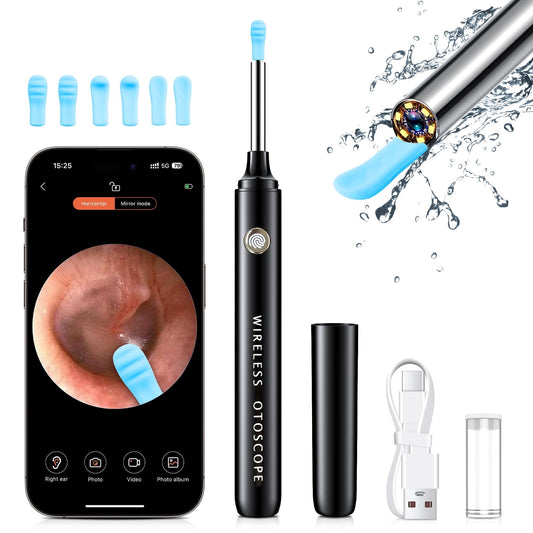 ANXILOK Earwax Remover, Portable Wireless Otoscope,   1080P HD Camera, Wireless Otoscope, 7 Piece